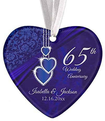 65th 45th Sapphire Wedding Anniversary Keepsake Ornament