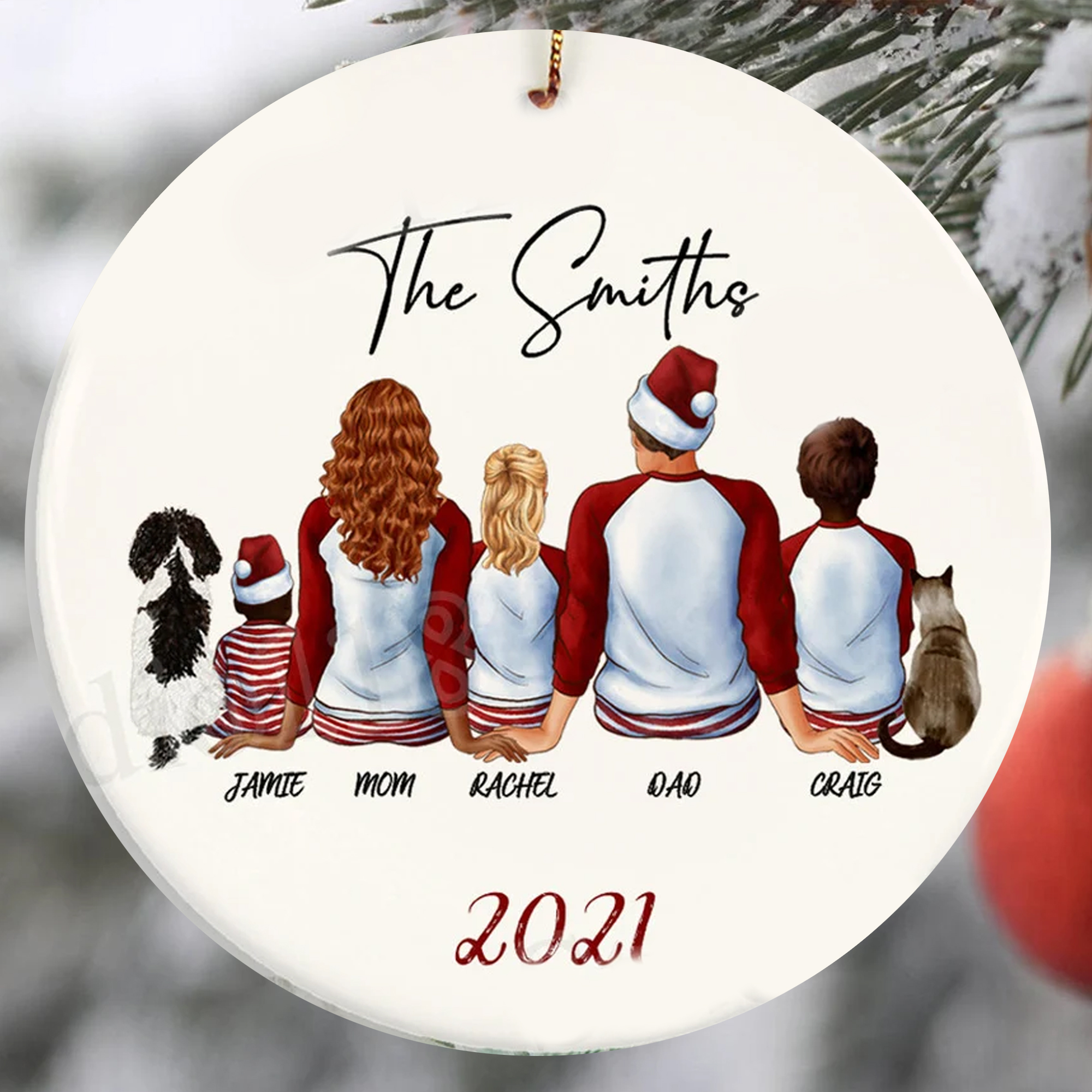 Custom Family Ornament Family With Kids