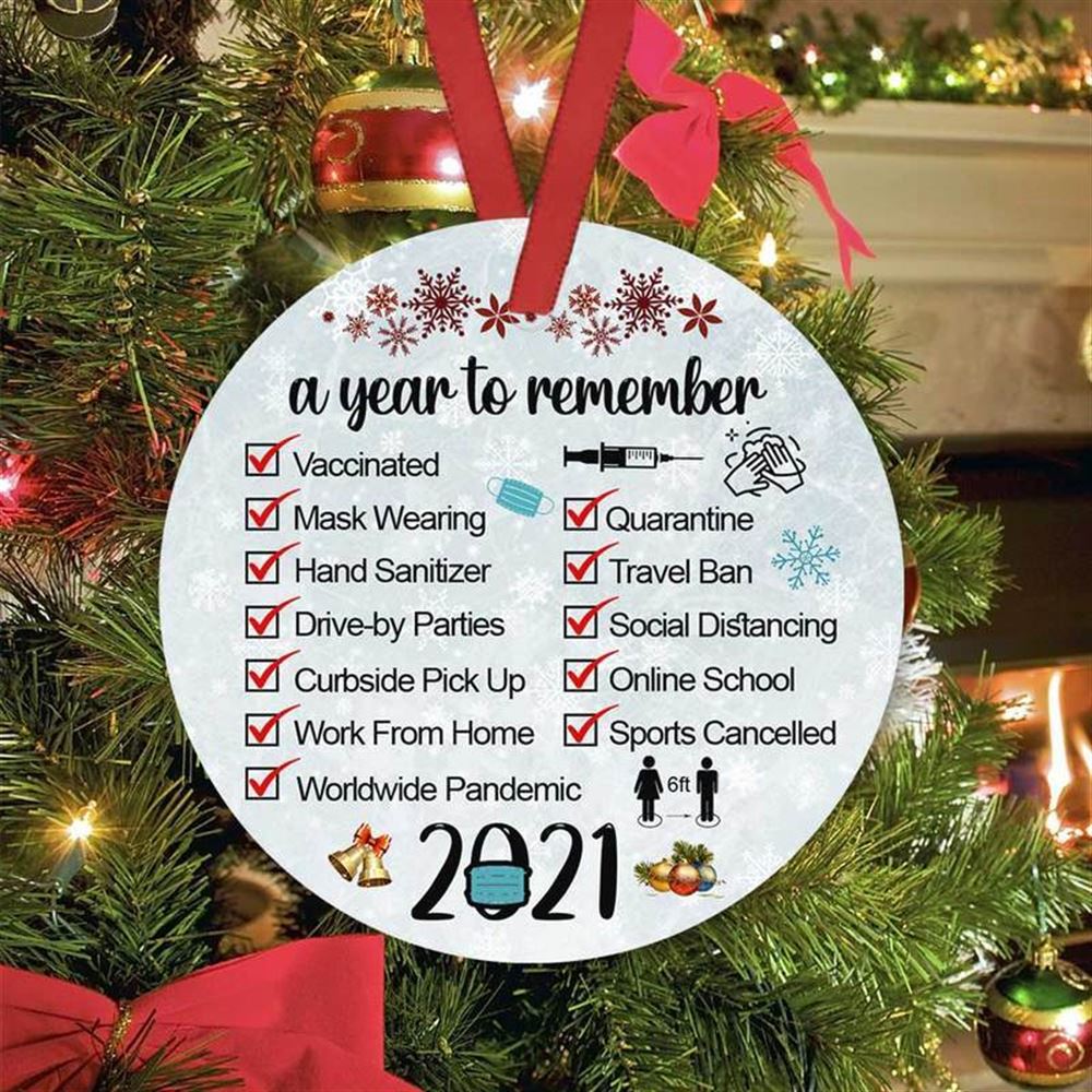 A Year To Remember Circle Ornament 2 Sided Year Of Quarantine Remembering Christmas Decorations Tree