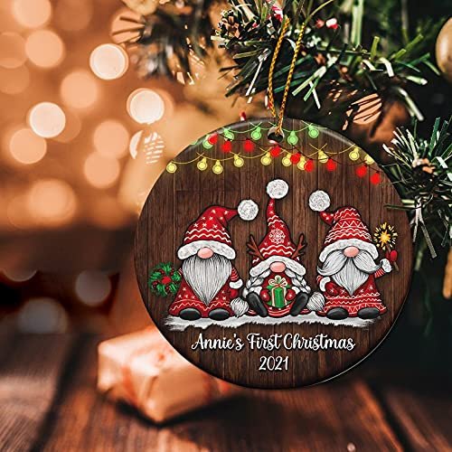 Babys First Christmas Ornament Gnomes Ornament Personalized Christmas Ornament Baby Ornament Babys First Christmas -ghepten-27xeq4u
