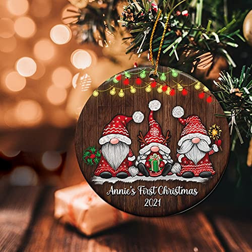Babys First Christmas Ornament Gnomes Ornament Personalized Christmas Ornament Baby Ornament Babys First Christmas