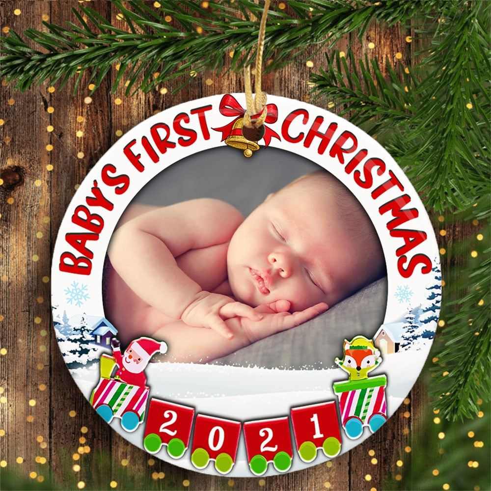 Babys First Christmas Personazlied Ultrasound Photo Ornament
