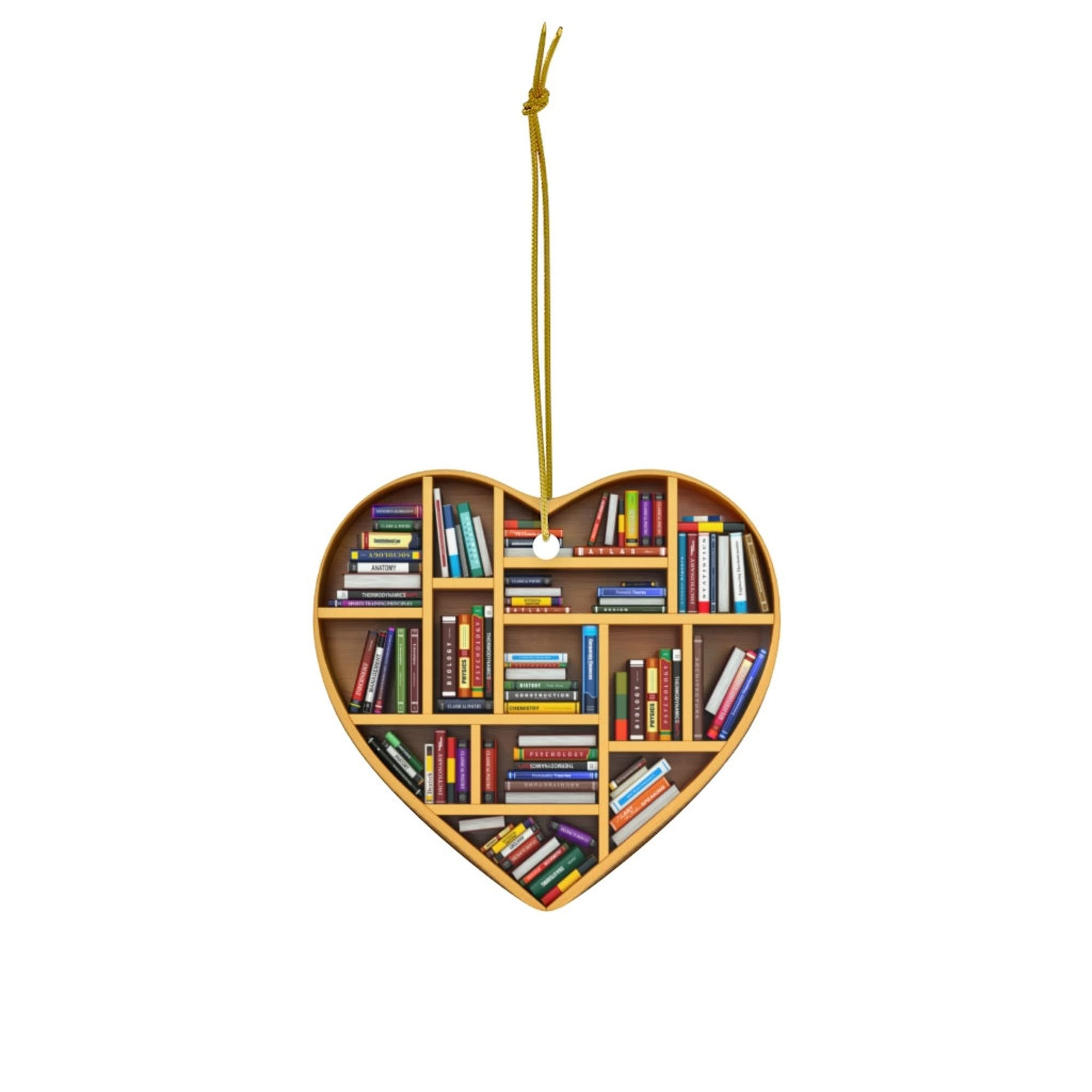 Book Lovers Ceramic Ornament Literary Ornament Gifts For Librarian Librarian Bookshelf Ornament Reading Christmas Ornament Best Gifts For Bookworm Book Lover On Birthday Christmas