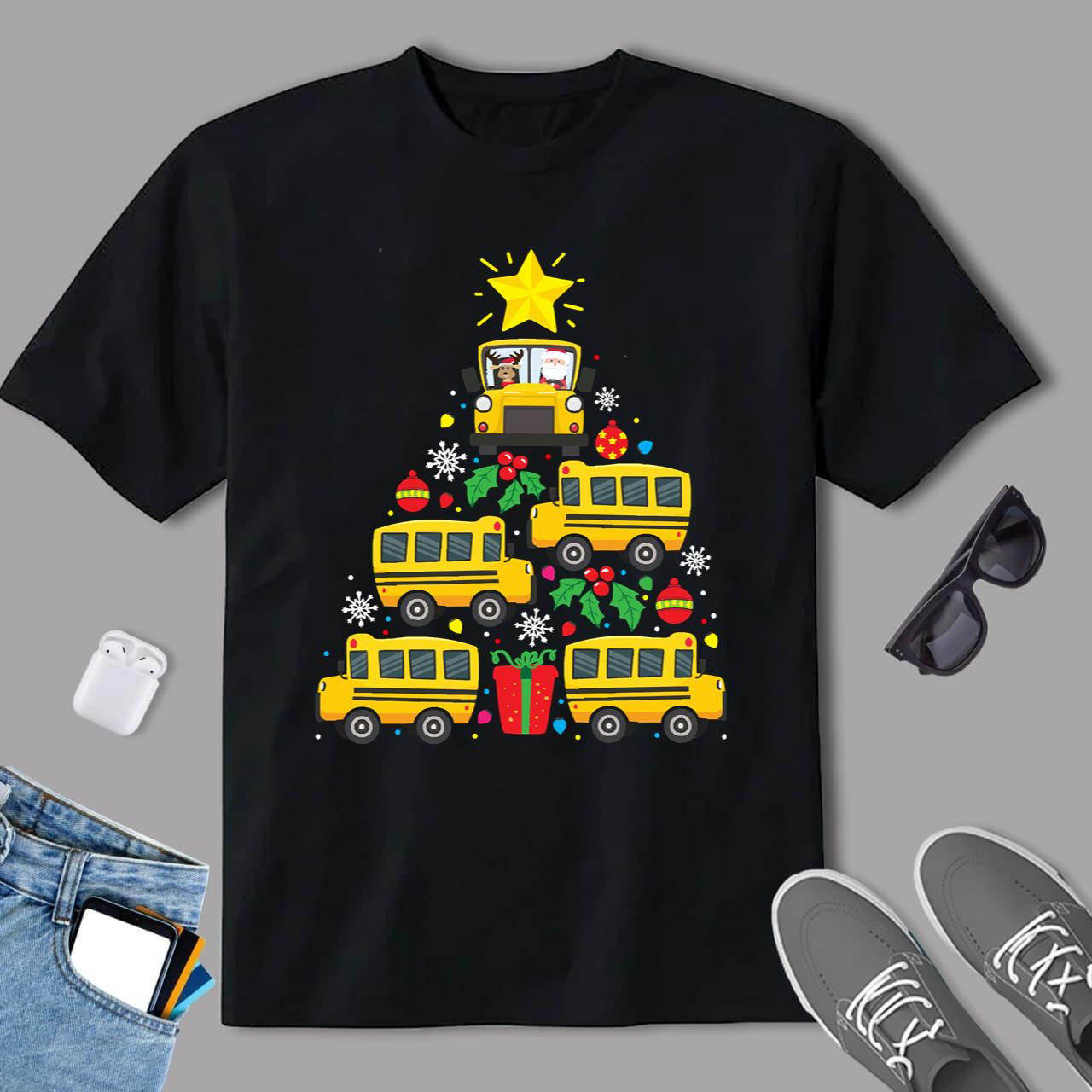 Bus Christmas Tree Ornament Decor Gift Classic T-shirt