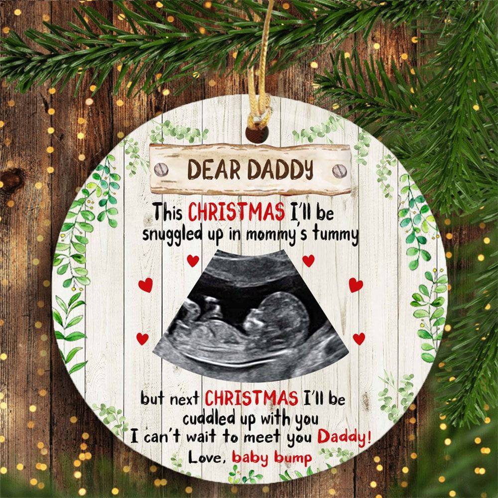 Christmas Gift For Dad To Be Dear Daddy This Xmas With You Personalized Ornament