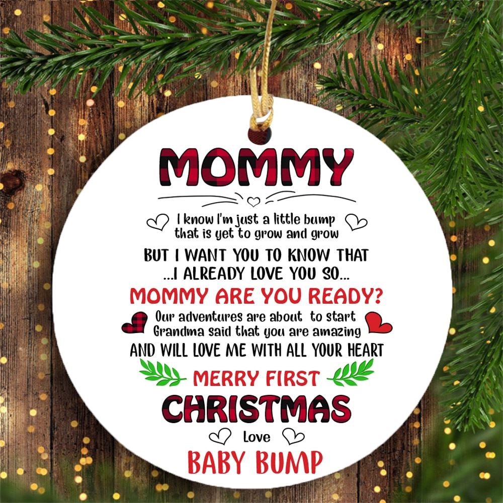 Christmas Gift For Mommy To Be Just A Bump Ornament