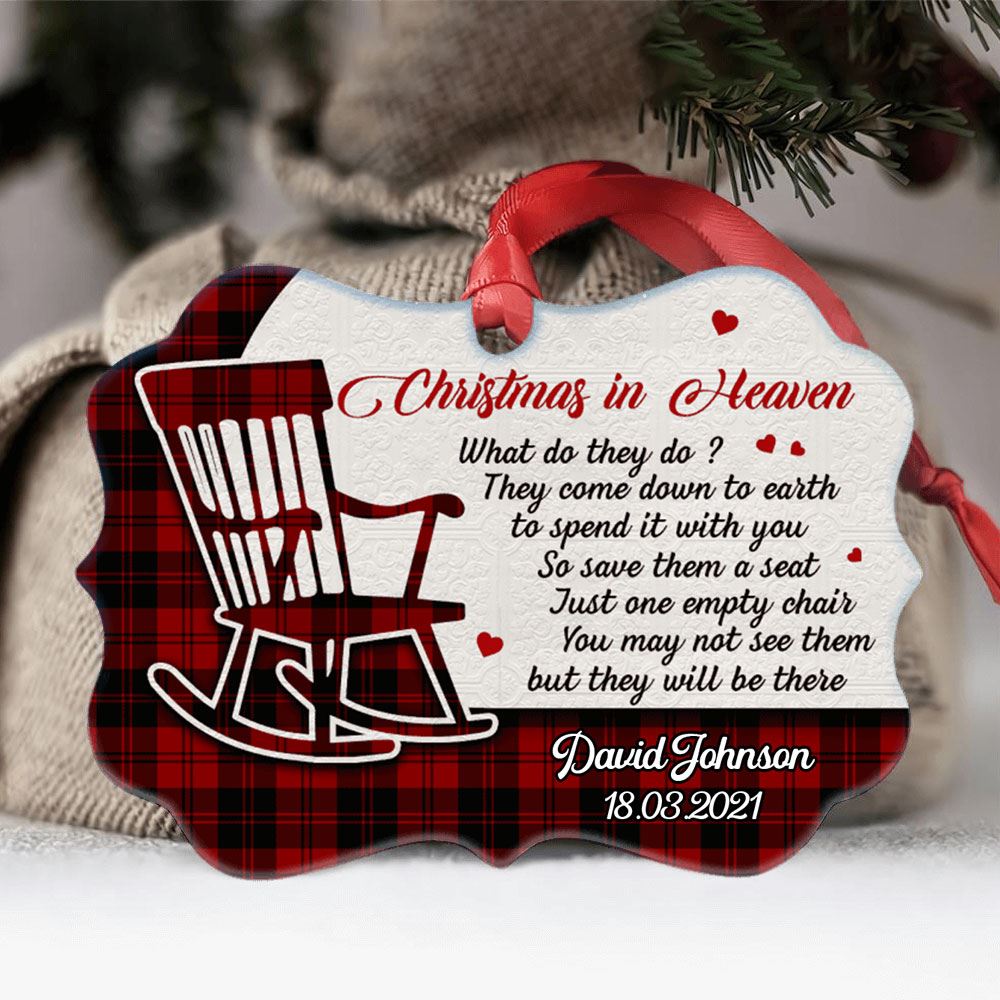 Christmas In Heaven What Do They Do They Come Down To Earth Personalized Aluminum Ornament Memories In Heaven