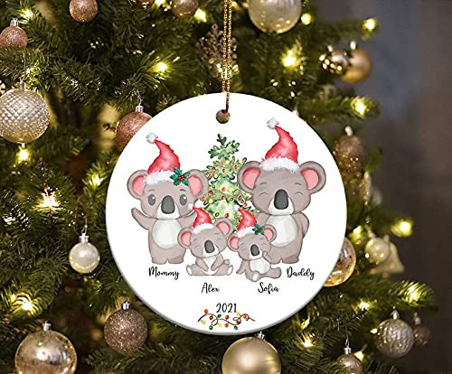 Christmas Koala Family Ornament Gift Christmas Family Ornament Personalized Car Hanging Ornament Hanging Decoration Christmas Tree Merry Christmas 2021 Ornament