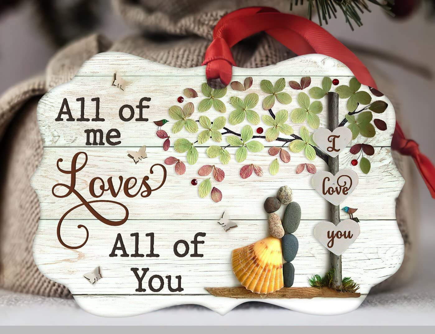 Couple - All Of Me Loves All Of You Benelux Aluminum Ornament Christmas Tree Faiths Christian God Jesus Ornament Keepsake Hanging Car Crafts Window Dress Up Gifts For Birthday Christmas