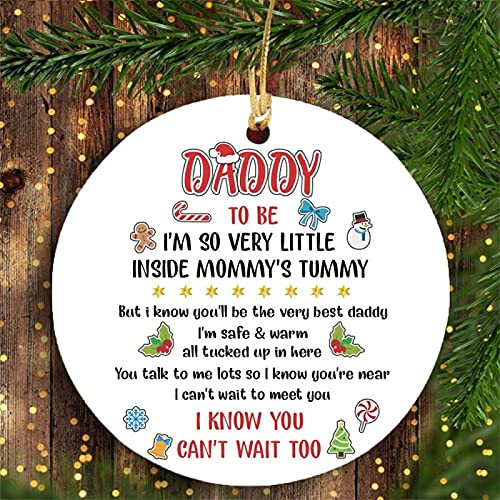 Daddy To Be Im So Very Little Inside Mommys Tummy Ornament Gift For Daddy To Be Hanging Ornament Hanging Decoration Christmas Tree Gift For Merry Christmas Ornament