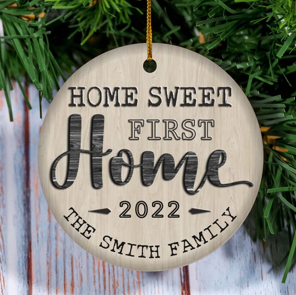 First Home Christmas Ornament Home Sweet First Home Personalized Ornament Christmas Family Ornament New Home Ornament New Home Gift