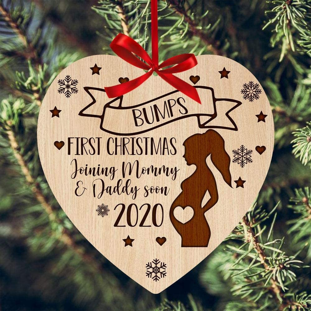 Gifts From The Bump For New Parents Bumps First Christmas Joining Mommy Daddy Soon 2020 Ornament