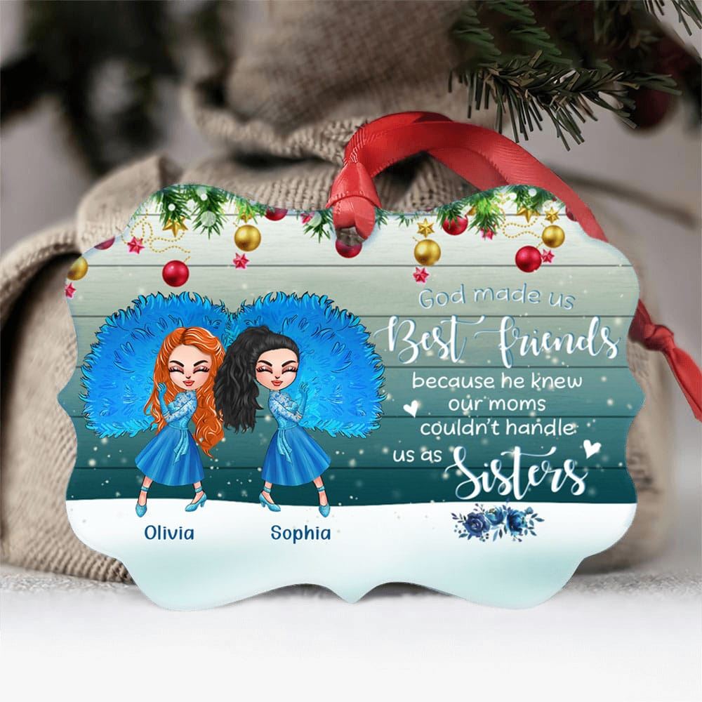 God Made Us Best Friends Personalize Ornament Gift For Best Friends Besties