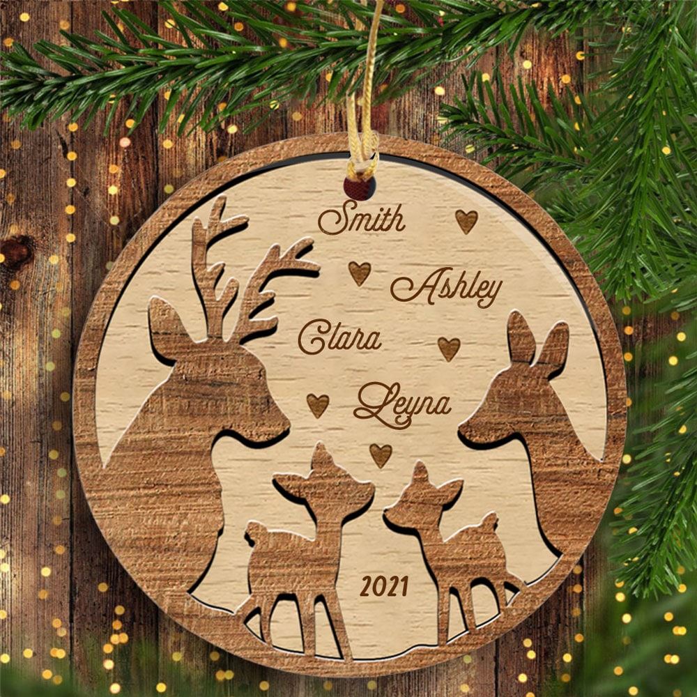 Hunting Christmas Personalized Ornament Custom Family Deer Gift