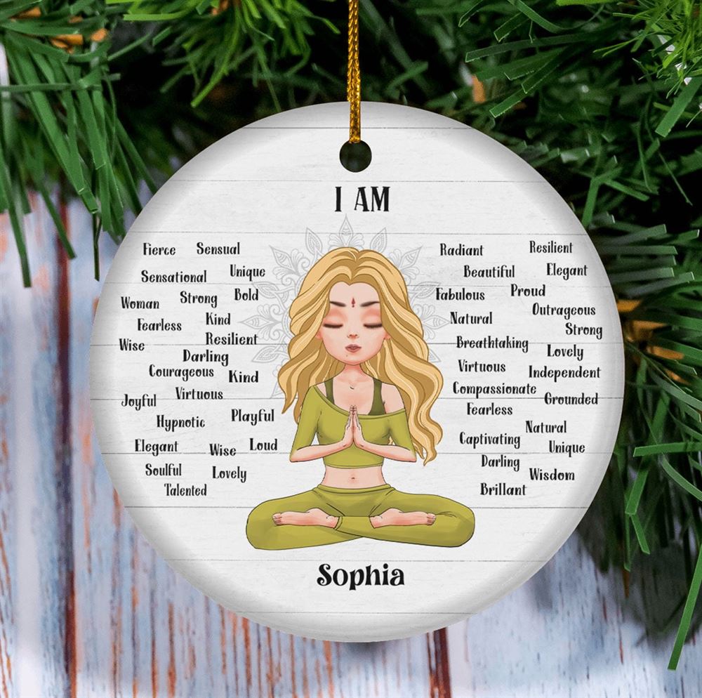 I Am Personalized Custom Yoga Ornament Christmas Gift For Yoga Lovers Yoga Girl