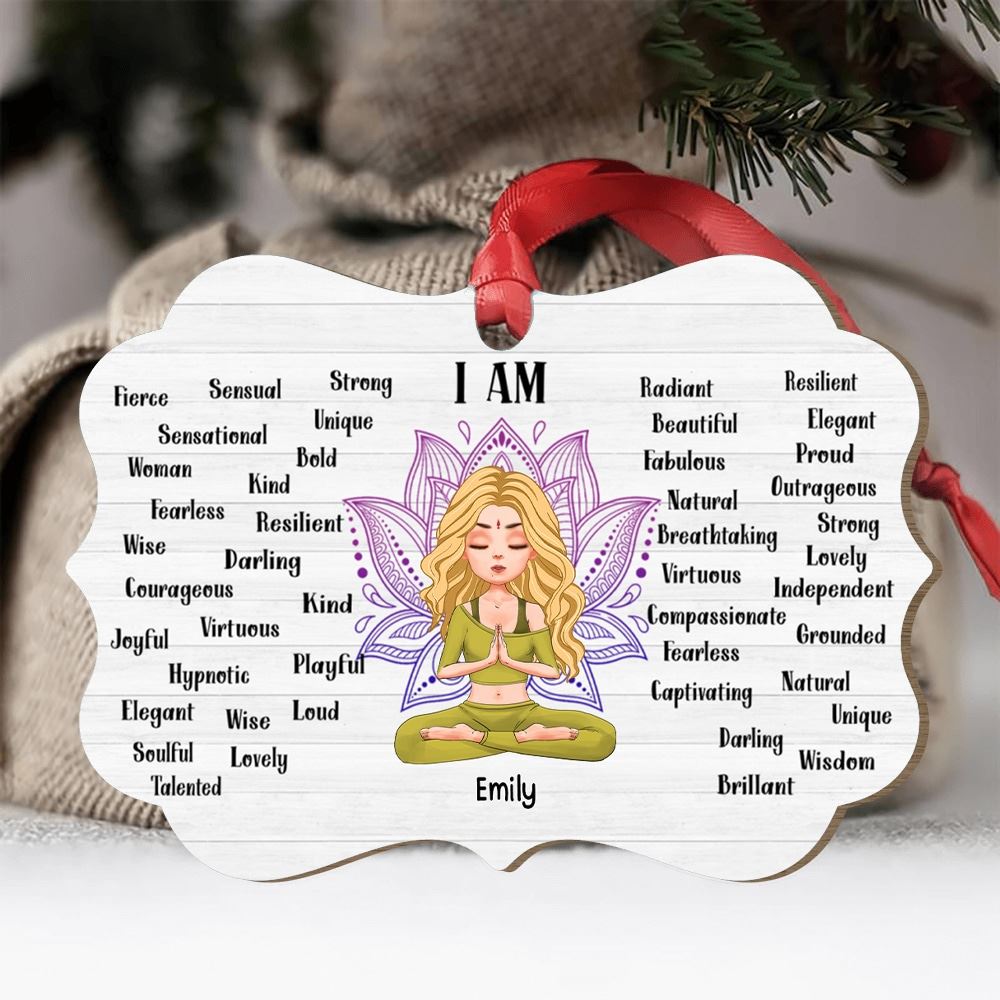 I Am Personalized Yoga Medallion Ornament Christmas Gift For Yoga Lovers