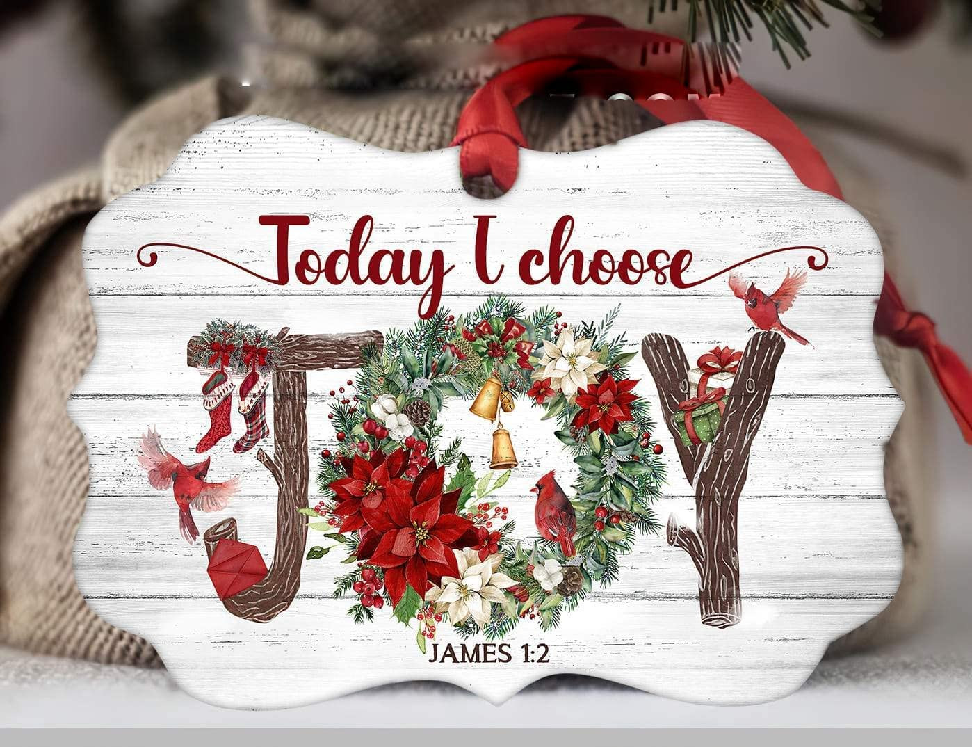 Jesus - Today I Choose Joy Christmas Ornament Benelux Aluminum Ornament Christmas Tree Faiths Christian God Jesus Ornament Keepsake Hanging Car Crafts