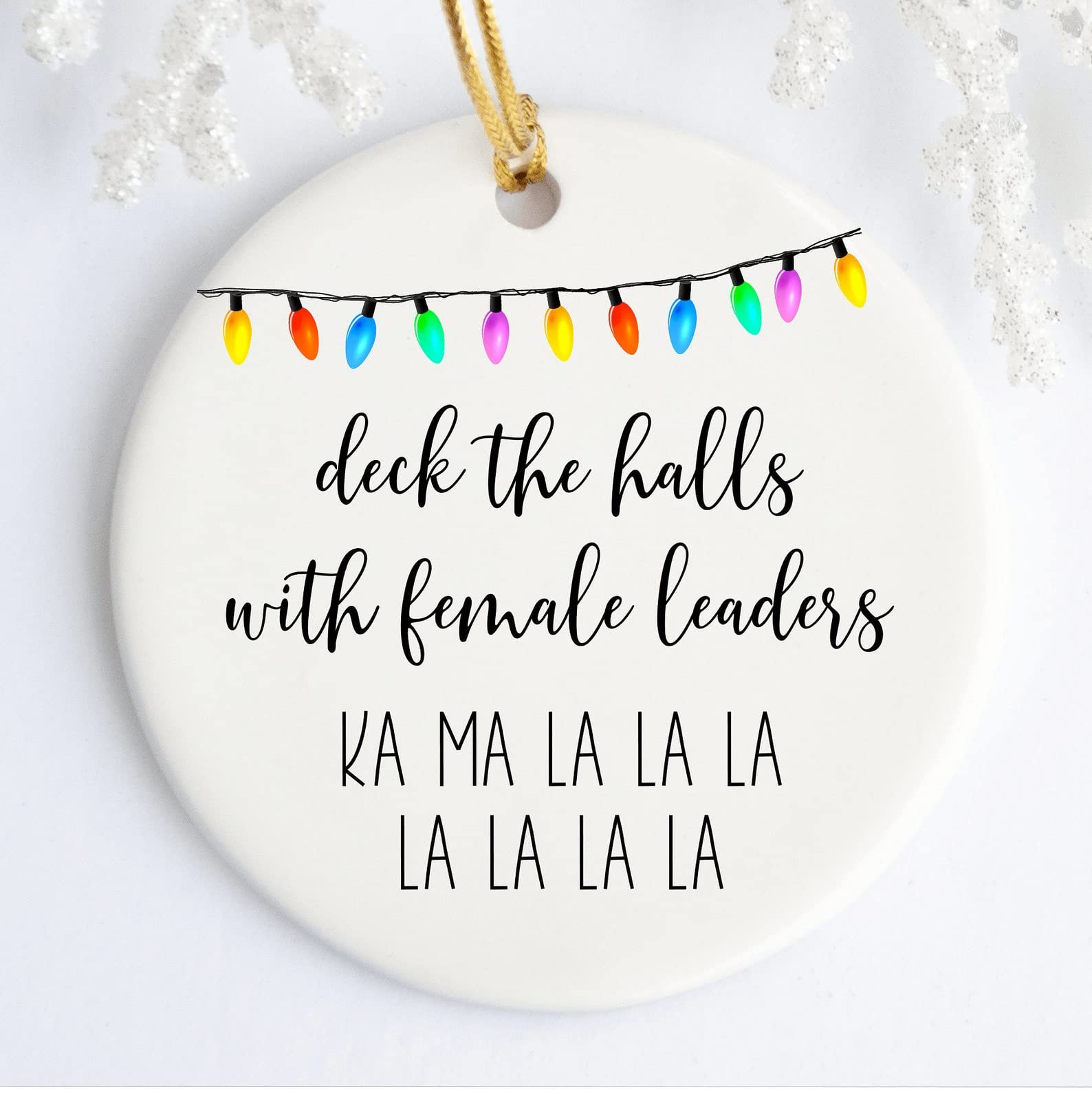 Kamala Ornament Deck The Halls With Female Leaders Feminist Ornament Ceramic Ornament Gifts For Men Women Home Decor Christmas Tree Decor Xmas Ornament Hanging Decoration Gifts