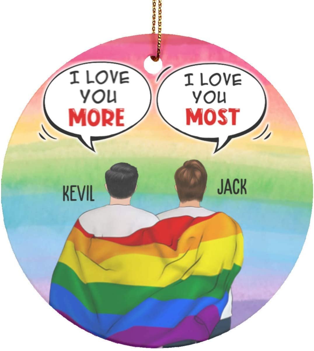 Lgbt I Love You More I Love You Most Personalized Christmas Ornament For Boyfriend For Fiance For Husband -ghepten-mfr55ca