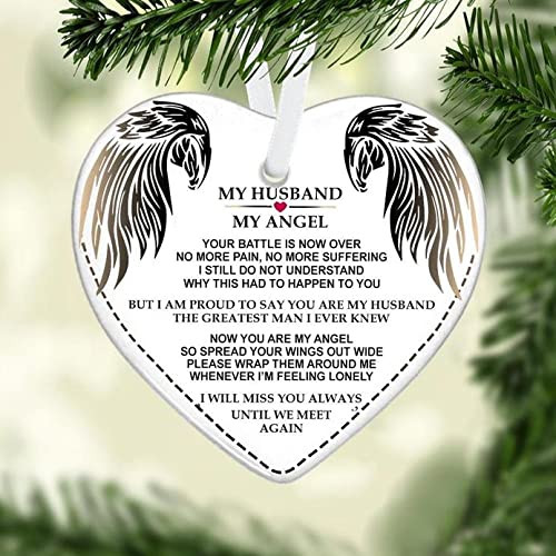 Memorial Christmas Ornament For Loss Of Husband Husband Memorial Ornament My Husband My Angel I Miss You Always Ornament Sympathy Gift Christmas Keepsake Ornaments