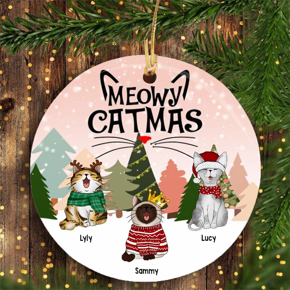 Meowy Catmas Snowy Personalised Ornament Gift For Cat Lovers