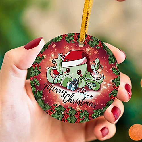 Merry Christmas Cute Little Octopus Ornament Holidays Christmas Decoration Gifts For Friends Animal Lover Family -ghepten-heicoqv