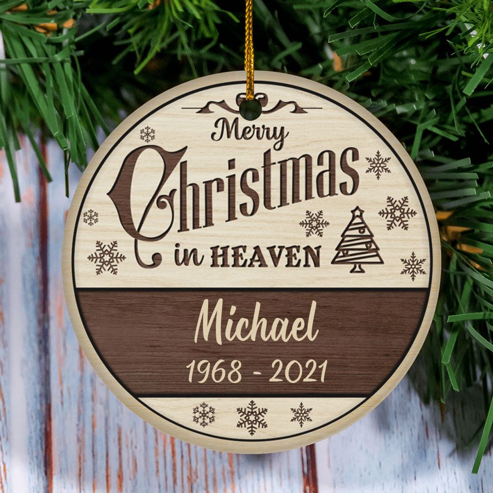 Merry Christmas In Heaven Personalized Mermorial Ornament Memories In Heaven