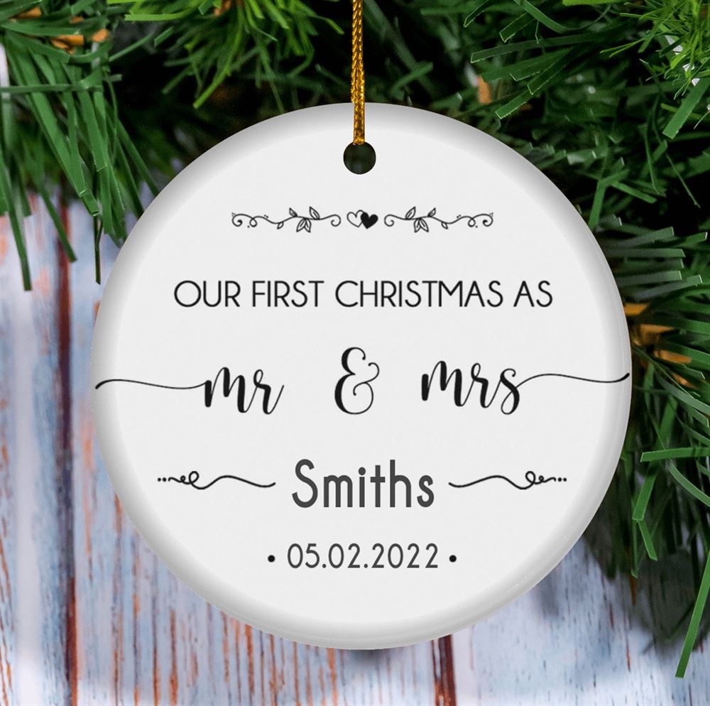 Our First Christmas As Mr And Mrs Ornamentpersonalized Ornament Just Married Ornamentchristmas Ornamentwedding Giftcouple Gift