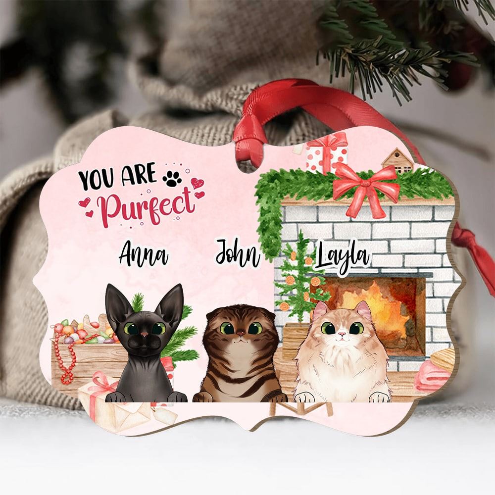 Peaking Cat Meowy Christmas Personalized Cat Ornament Christmas Gift For Cat Lovers