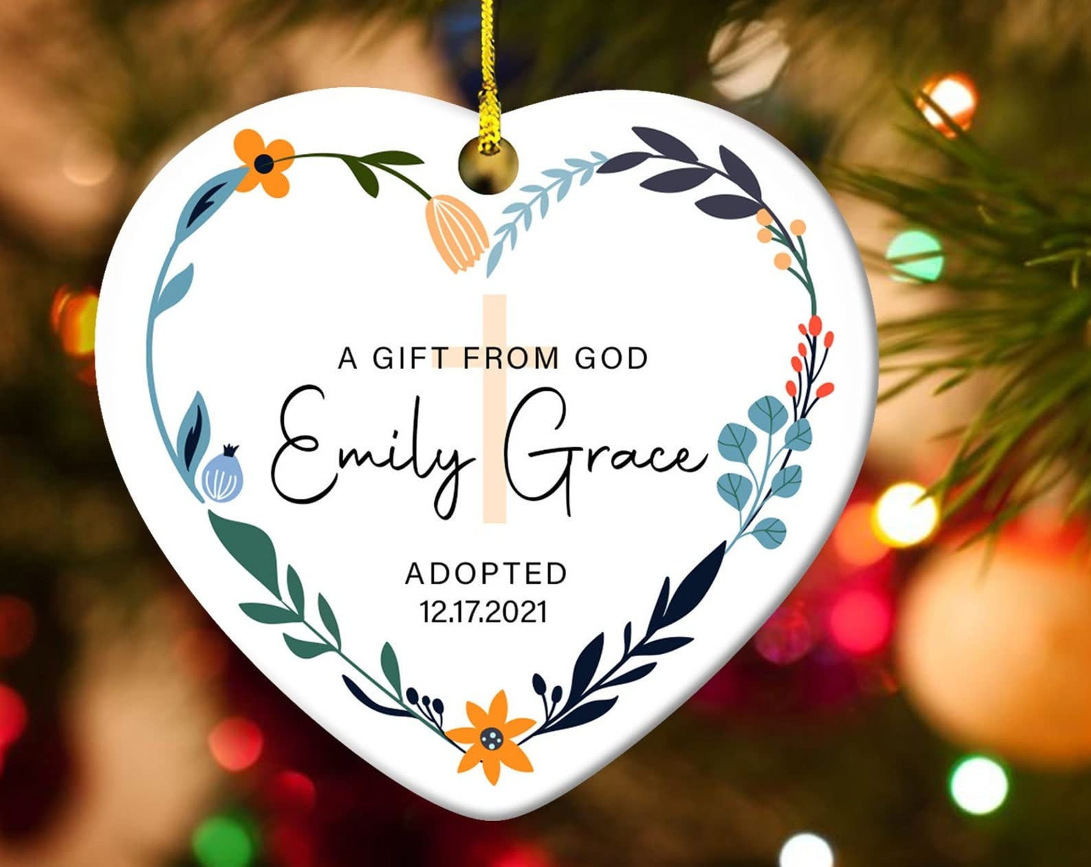 Personalized A Gifts From God Adoption Ornament Gotcha Day Gifts Adoption Memento Adoption Keepsake 2021 Xmas Ornament Adoptive Xmas Ornament Xmas Tree Decor