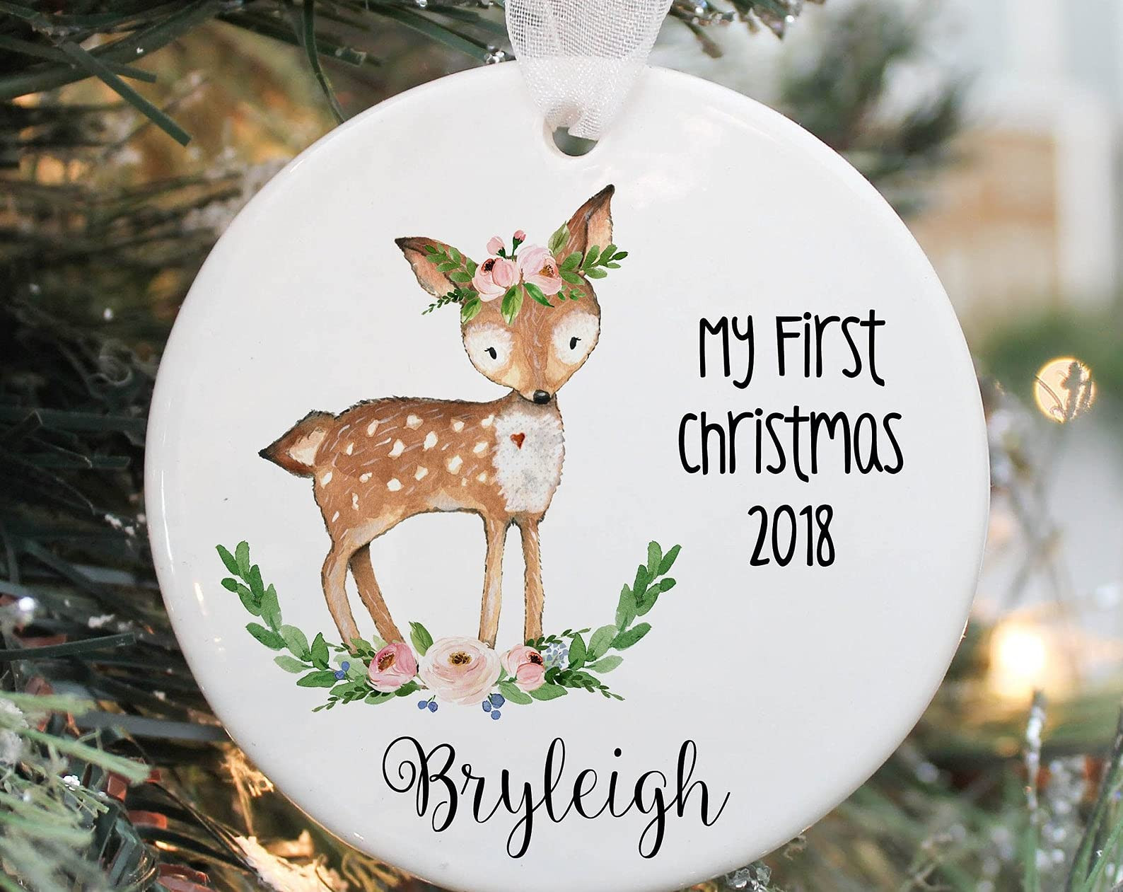 Personalized Baby Girl Ornament Baby Boy My First Christmas Custom Name Year For Family Have New Baby Decoration Hanging Ornament Gifts From Parents Themselves On Christmas Occasions