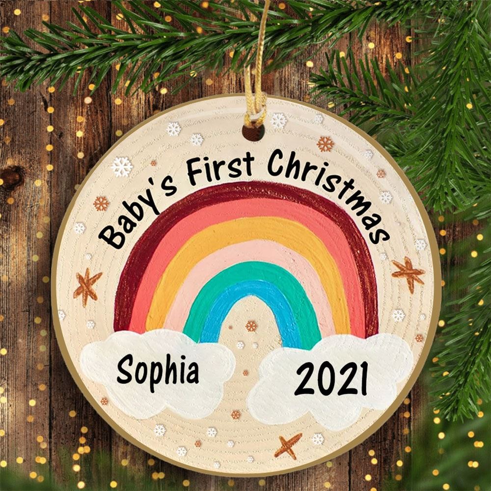 Personalized Babys First Christmas Ornament Newborn Baby Gift For New Mom New Dad