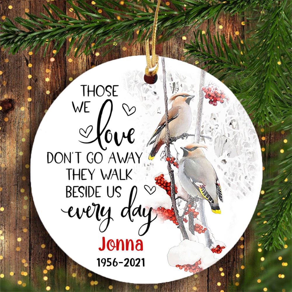 Personalized Cardinal Memorial Christmas Ornament They Walk Beside Us Ornament Sympathy Ornament