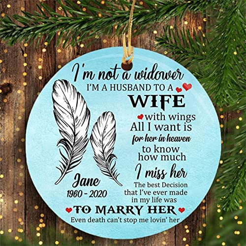 Personalized Cardinal Memorial Gifts Im Not A Widower Ornament For Christmas Tree Decoration Ornament Loss Of Wife Gifts Ornament