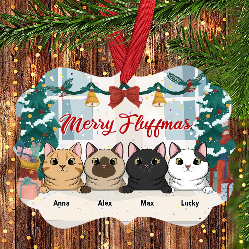 Personalized Cat Christmas Fluffmas Benelux Ornament