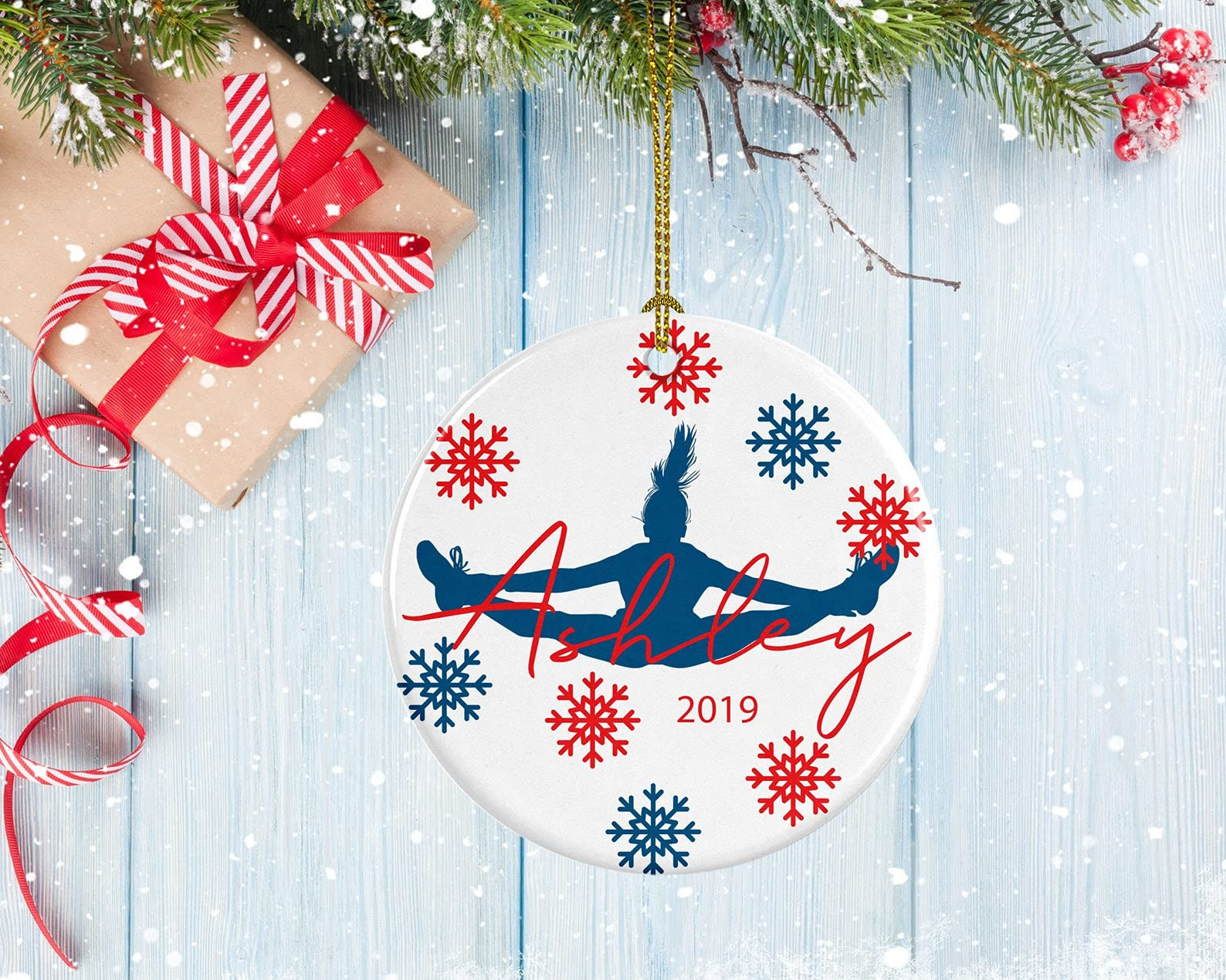 Personalized Cheerleader Ornament Porcelain Ornament Toe Touch Design Gifts For Cheerleaders Christmas Ornament Hanging Decoration Christmas Tree Ornament -ghepten-1cuckfh
