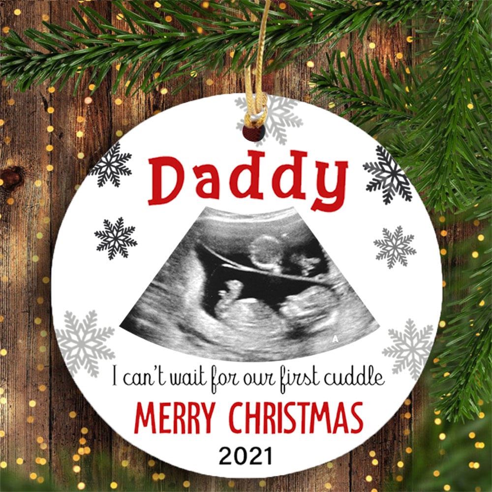 Personalized Christmas Gift For Daddyto Be First Cuddle Ultrasound Sonogram Ornament