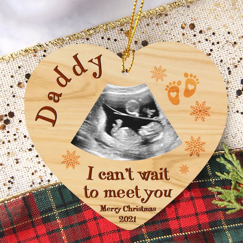 Personalized Christmas Gift For Mommy To Be Bump Cant Wait To Meet You Ultrasound Sonogram Ornament