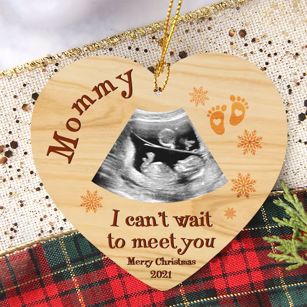 Personalized Christmas Gift For Mommy To Be Cant Wait To Meet Yo Ornament