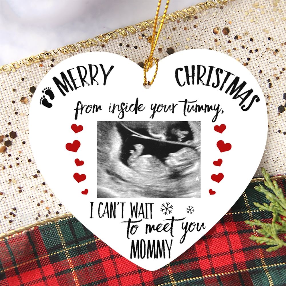 Personalized Christmas Gift For Mommy To Be Inside Your Tummy Ornament