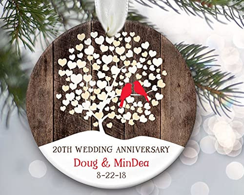 Personalized Christmas Ornament For Wedding Rustic Wood Wedding Tree Ornament Lovebirds Ornament -ghepten-n135n09