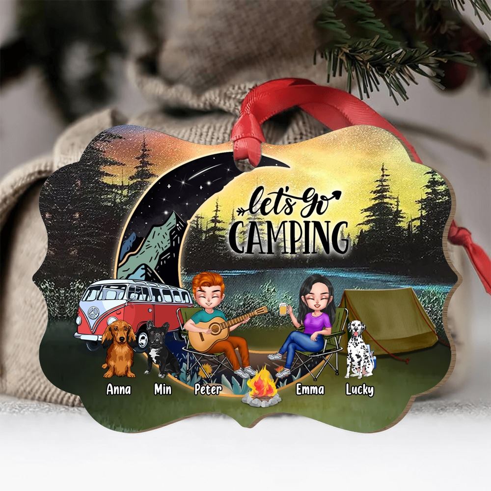 Personalized Couple Camping Moon Ornament Gift Idea For Camping Lover Couple Dog Lover This Is Our Happy Place