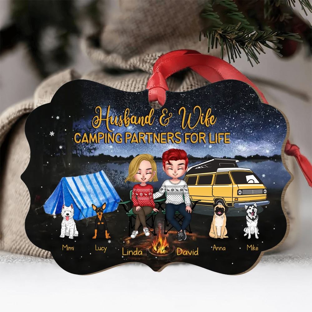 Personalized Custom Camping Christmas Couple Aluminium Ornament Gift Idea For Camping Lovers Making Memories One Campsite At A Time