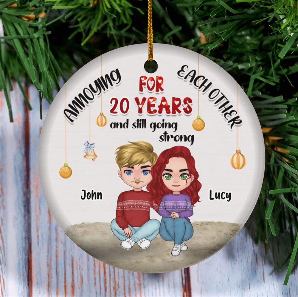 Personalized Custom Couple Christmas Ornament Christmas Gift For Married Couples Annoying Each Other For 20 Years And Still Going Strong