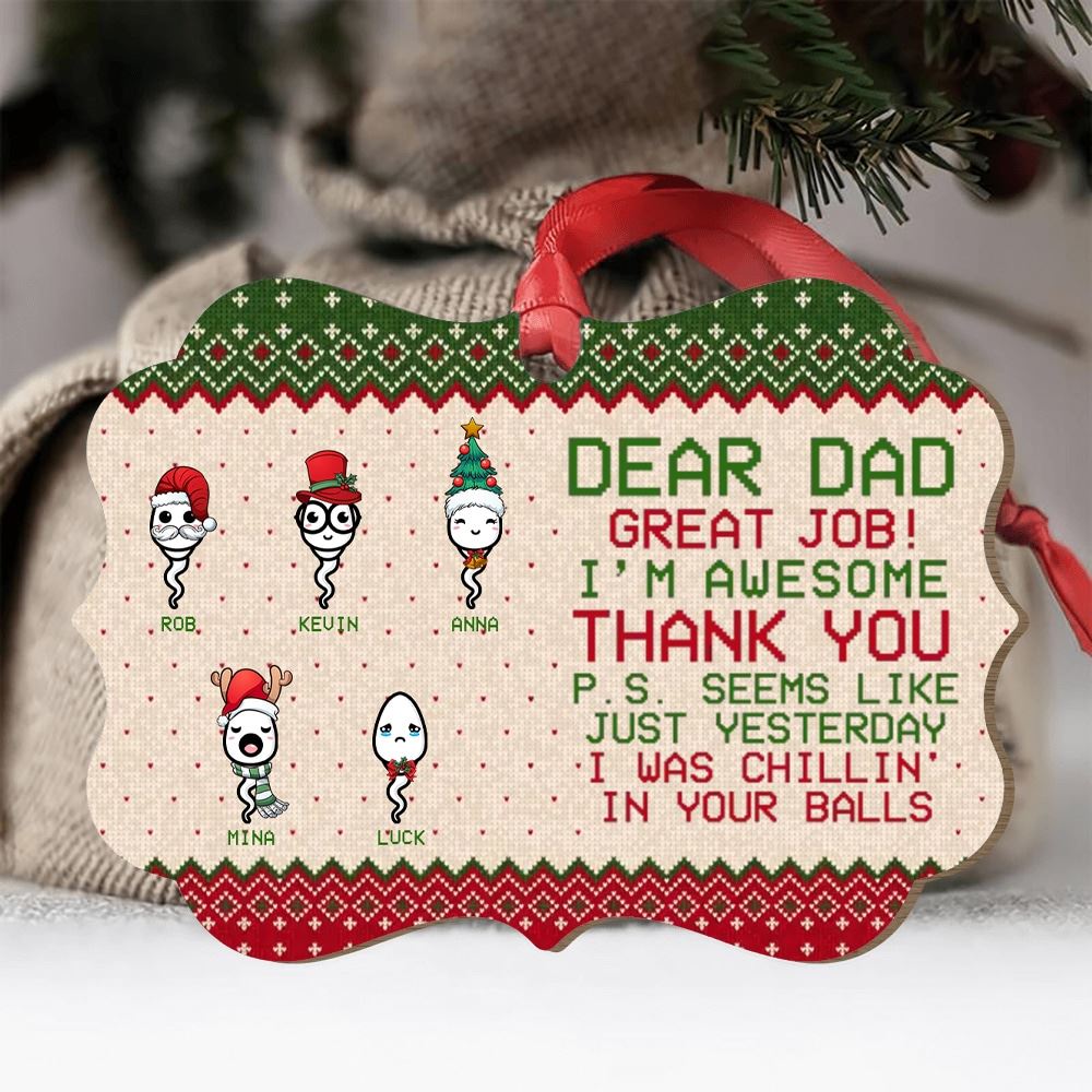 Personalized Custom Great Job Dad Xmas Ornament Christmas Gift Idea For Dad Dear Dad Great Job