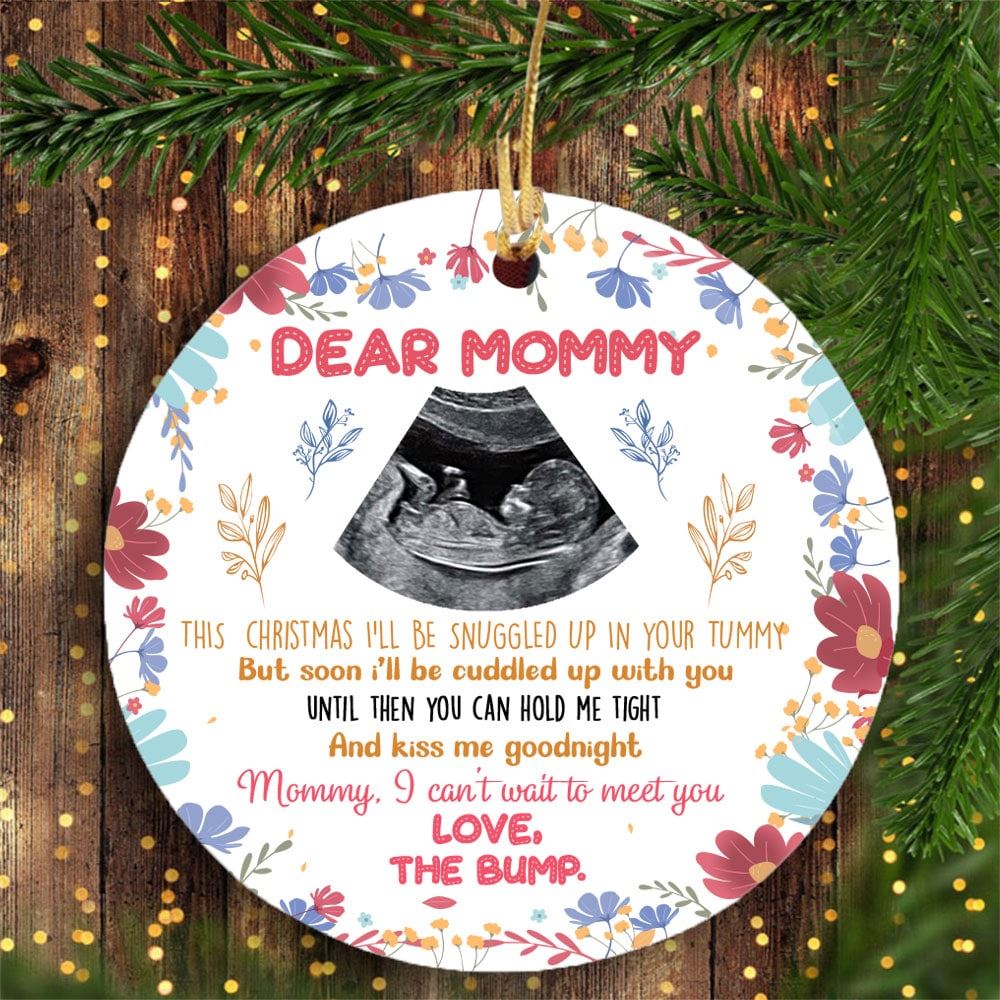 Personalized Dear Mommy To Be This Christmas Ornament Gift For Expecting Mom From The Bump