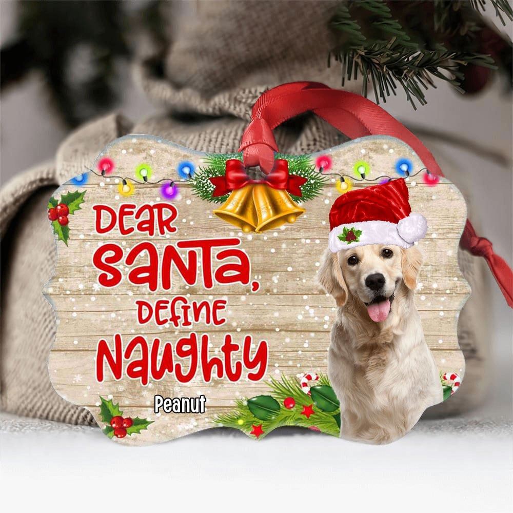 Personalized Dear Santa Define Naughty Ornament Custom Gift For Dog Lovers