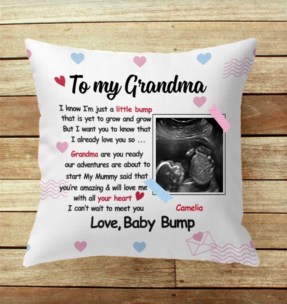 Baby Ultra Sound Mom Grandma Grandpa Personalized Throw Pillow Insert Included