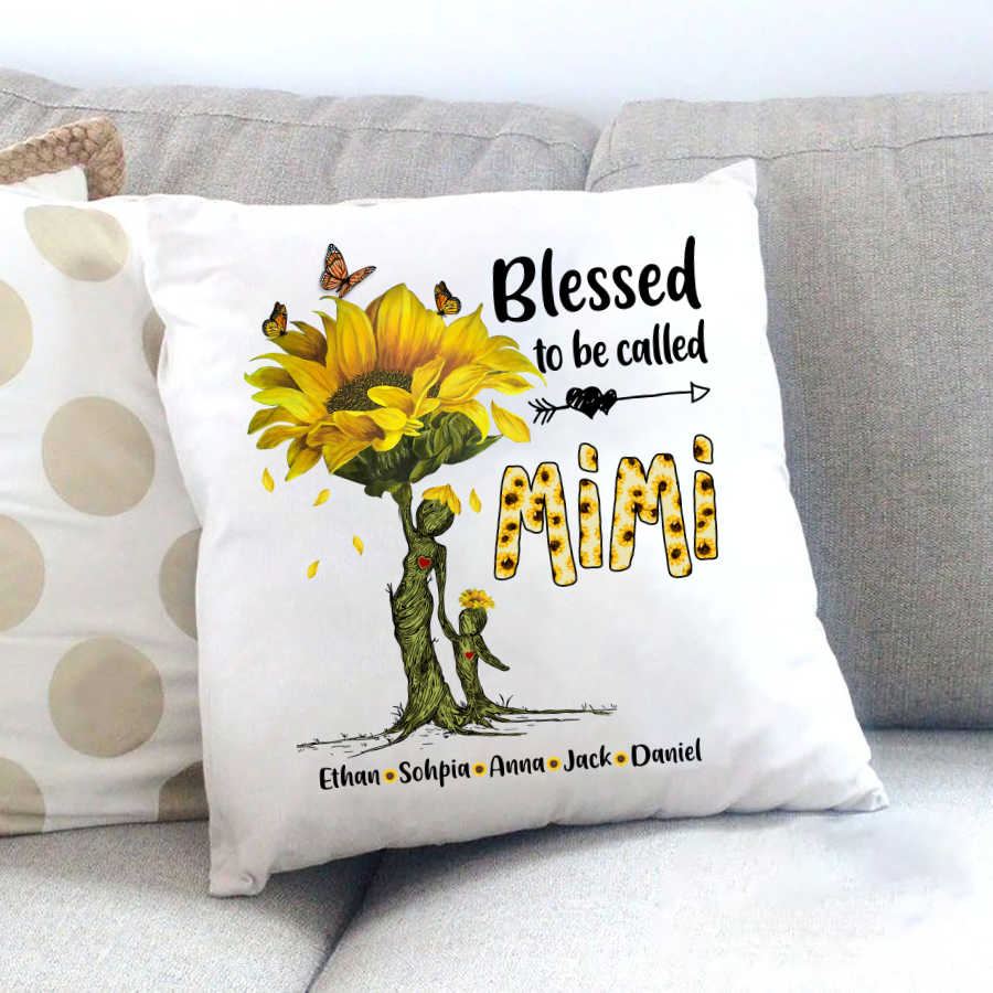 Blessed To Be Called Grandma Sunflower Tree Pillow Gift To My Gigi Mothers Day Pillow Gift Indoor P