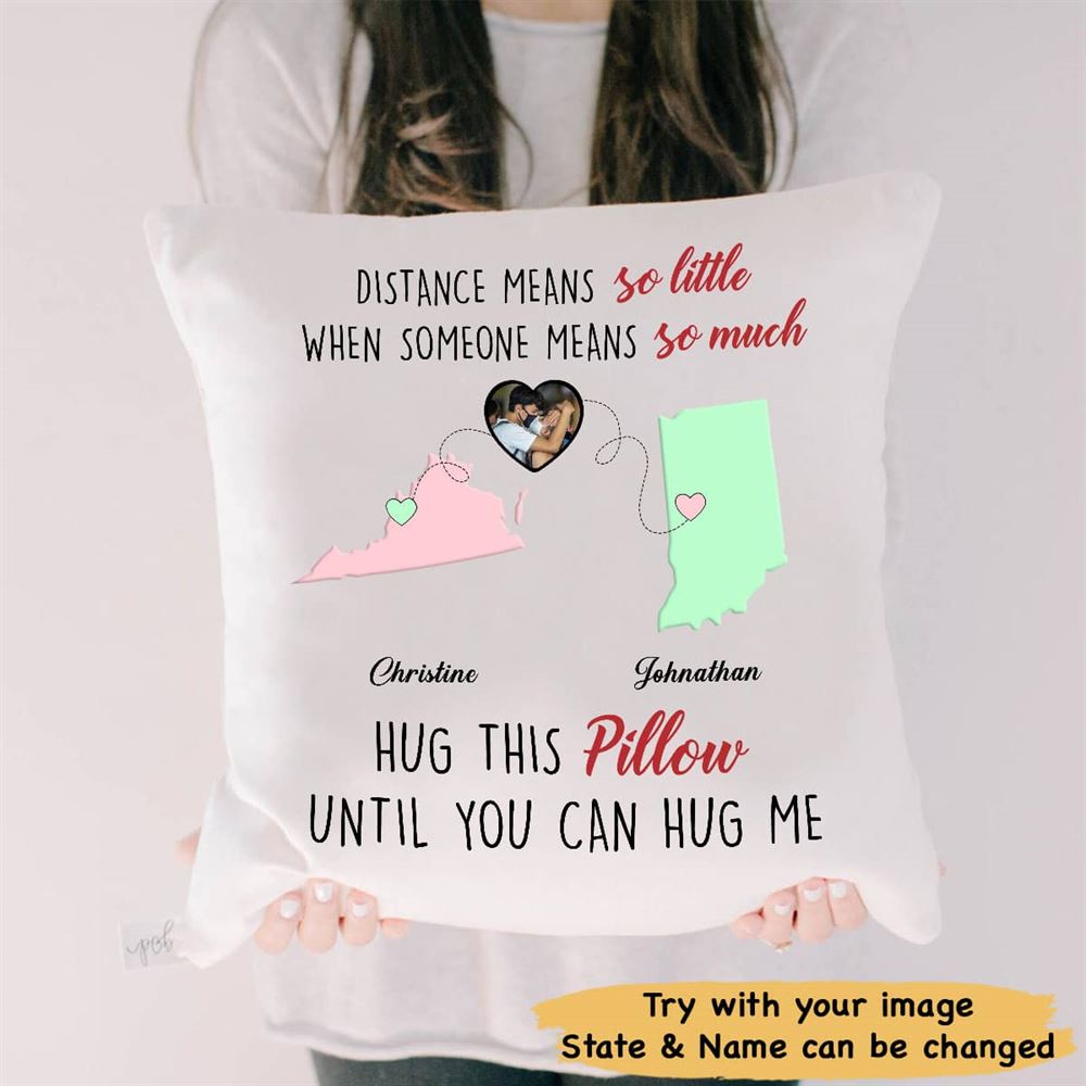 Custom Personalized Long Distance Relationship Suede Pillow